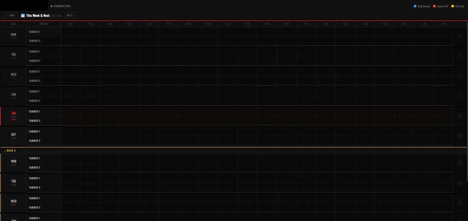 After: Live scheduling system